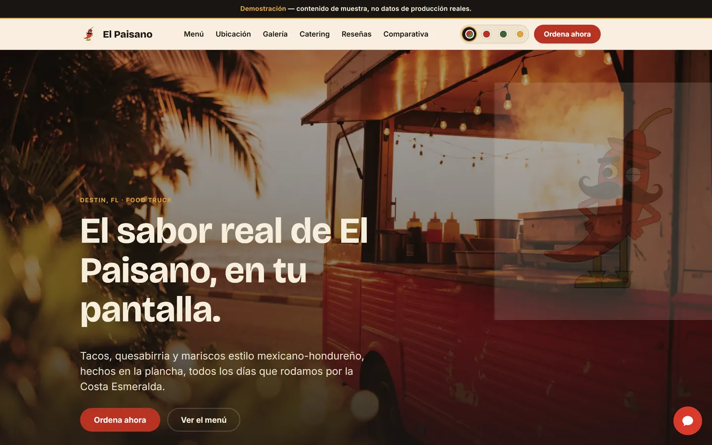 Sitio de El Paisano en escritorio
